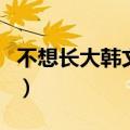 不想长大韩文版歌曲叫什么（不想长大韩文版）