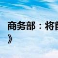 商务部：将首次发布《中国数字商务发展报告》