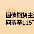 国债期货主连全线转跌 30年期国债期货最低回落至115下方