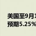 美国至9月18日美联储利率决定(上限) 5%，预期5.25%，前值5.50%。