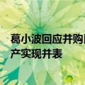 葛小波回应并购民生证券进展：审批完成将发行股份购买资产实现并表