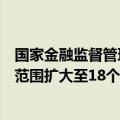 国家金融监督管理总局：将金融资产投资公司股权投资试点范围扩大至18个城市