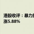 港股收评：暴力拉升！恒生指数收涨4.13% 恒生科技指数收涨5.88%