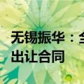 无锡振华：全资子公司竞得土地使用权并签署出让合同