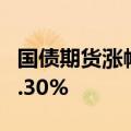 国债期货涨幅持续扩大，30年期主力合约涨0.30%