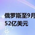 俄罗斯至9月20日当周央行黄金和外汇储备6252亿美元