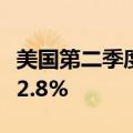 美国第二季度核心PCE物价指数年化季率终值2.8%