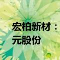 宏柏新材：董事长提议回购5000万元至1亿元股份