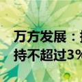 万方发展：持股5%以上股东双阳农商行拟减持不超过3%股份