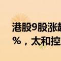 港股9股涨超100%：迅捷环球控股涨超340%，太和控股涨276%
