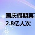 国庆假期第3日全社会跨区域人员流动量再超2.8亿人次