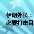 伊朗外长：伊武装力量已做好准备 标定所有必要打击目标