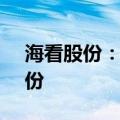 海看股份：股东拟合计减持不超过7.55%股份