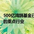 500亿鸿鹄基金已实收股本320.10亿 主要投向关系国计民生的重点行业